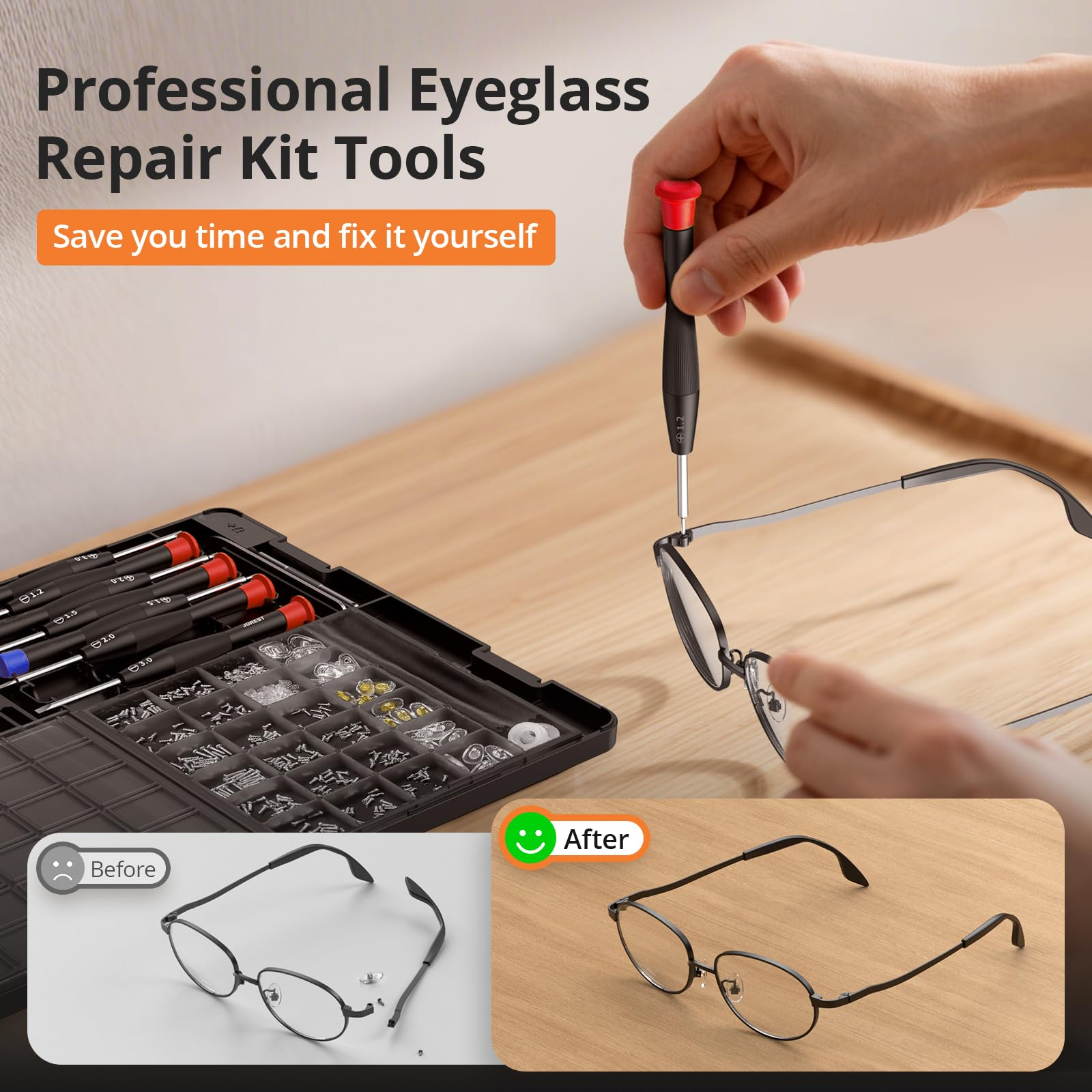 Screwdriver Set Precision - Eyeglass Repair Tool Kit with Screws