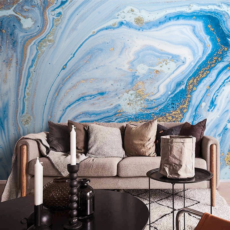 Custom Large Murals Blue Marbl - Home Improvement Background บทวิจารณ์และราคา