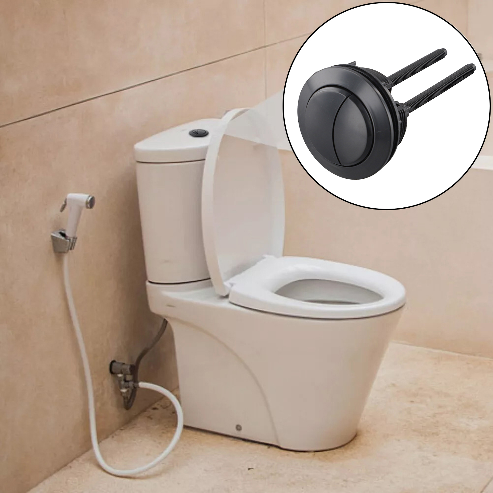Black Toilet Flush Button 38mm - Toilet Flush Valve บทวิจารณ์และราคา