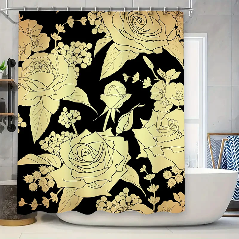 Luxury Golden Floral Shower Cu - Home Improvement Background บทวิจารณ์และราคา