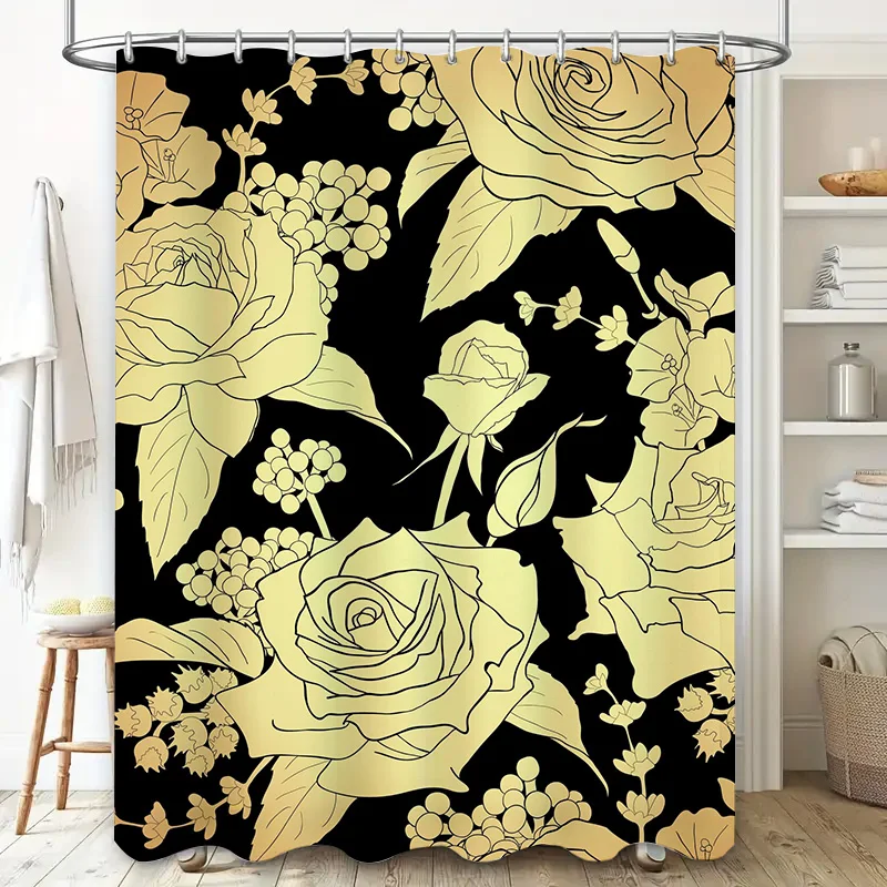 Luxury Golden Floral Shower Cu - Home Improvement Background บทวิจารณ์และราคา