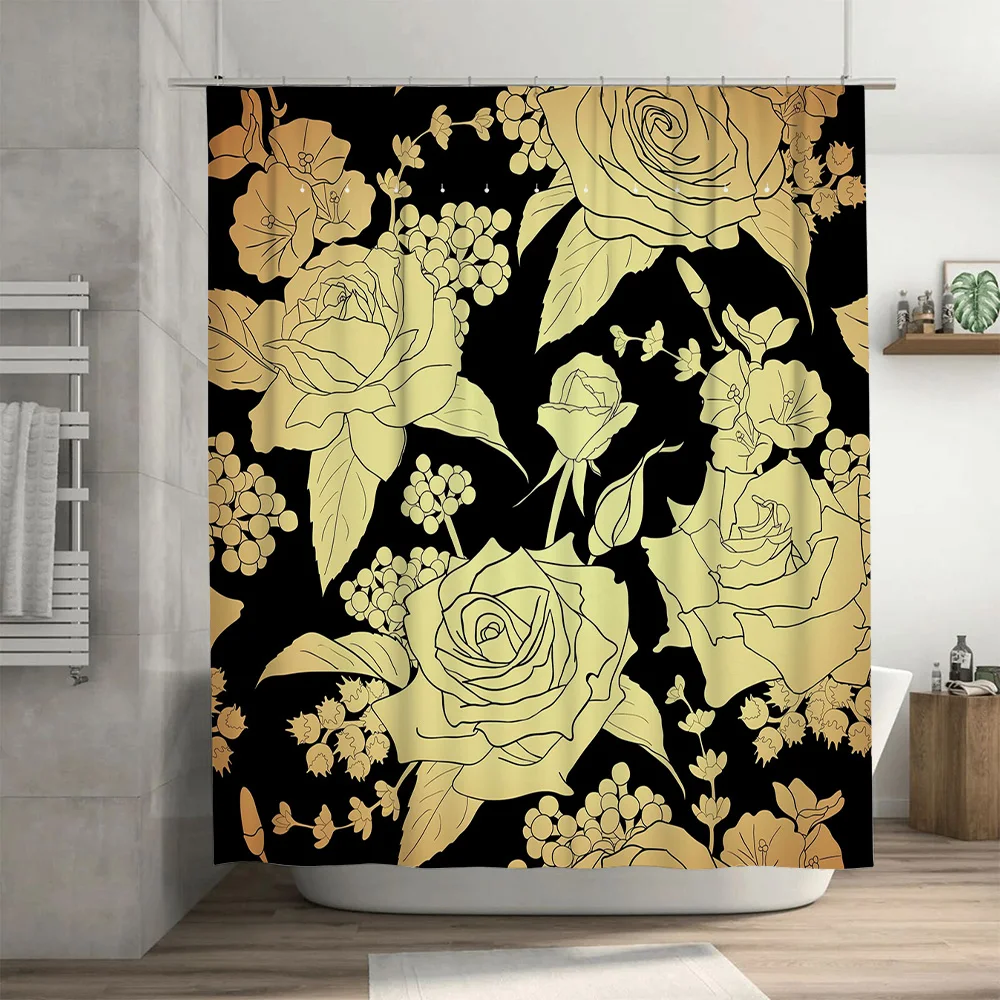 Luxury Golden Floral Shower Cu - Home Improvement Background บทวิจารณ์และราคา