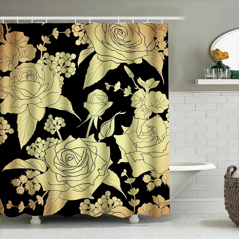 Luxury Golden Floral Shower Cu - Home Improvement Background บทวิจารณ์และราคา